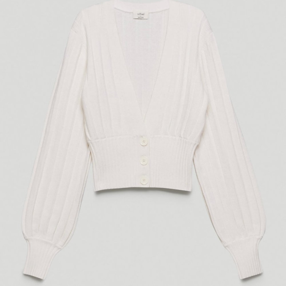 Aritzia Wilfred Plunge Front Cardigan